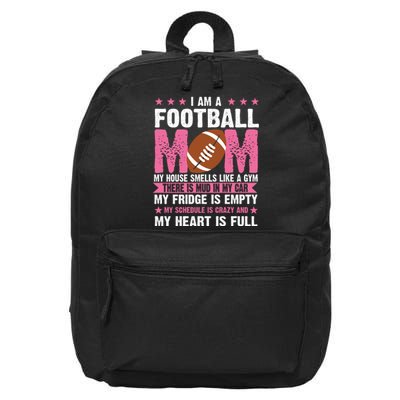 Funny Football Mom Quote Fan 16 in Basic Backpack