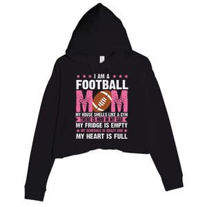 Funny Football Mom Quote Fan Crop Fleece Hoodie