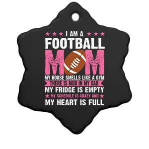 Funny Football Mom Quote Fan Ceramic Star Ornament