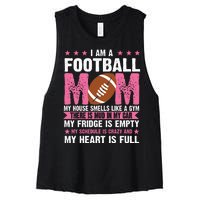 Funny Football Mom Quote Fan Women's Racerback Cropped Tank