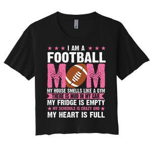 Funny Football Mom Quote Fan Women's Crop Top Tee