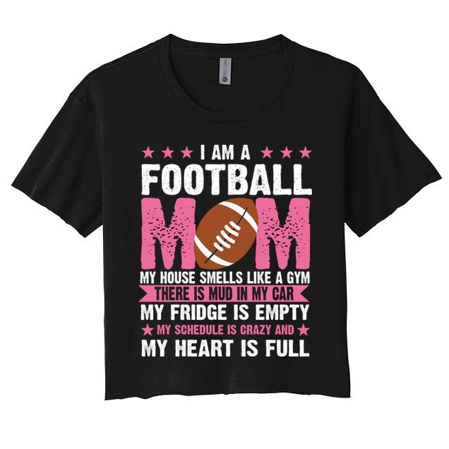 Funny Football Mom Quote Fan Crop Top