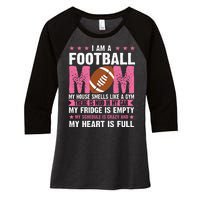 Funny Football Mom Quote Fan Women's Tri-Blend 3/4-Sleeve Raglan Shirt