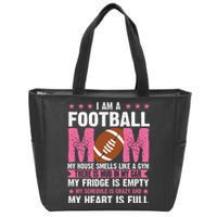 Funny Football Mom Quote Fan Zip Tote Bag