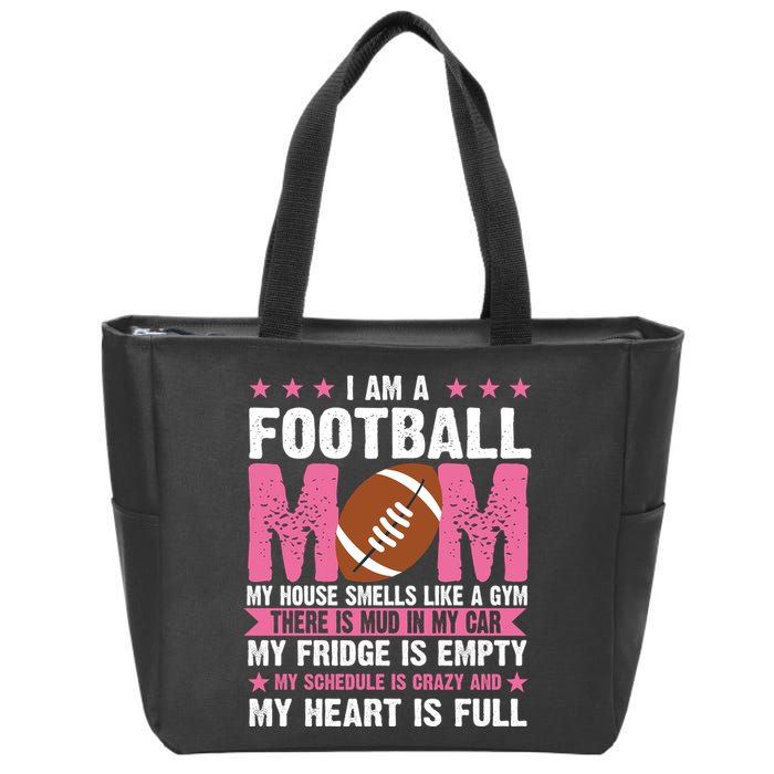 Funny Football Mom Quote Fan Zip Tote Bag