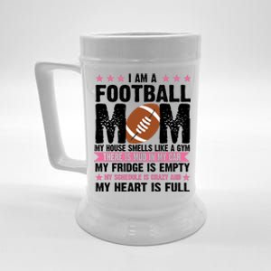 Funny Football Mom Quote Fan Beer Stein