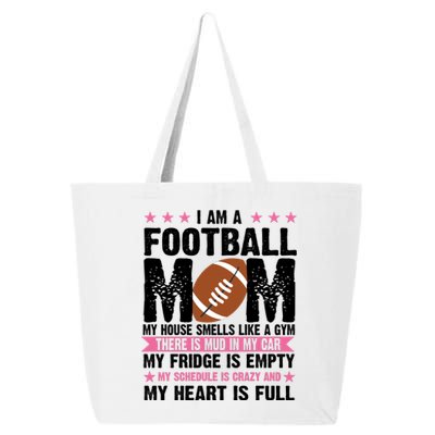 Funny Football Mom Quote Fan 25L Jumbo Tote