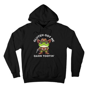 Funny Frog Meme Gluten Got Me Darn Tootin Gluten Free Diet Hoodie