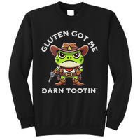 Funny Frog Meme Gluten Got Me Darn Tootin Gluten Free Diet Sweatshirt