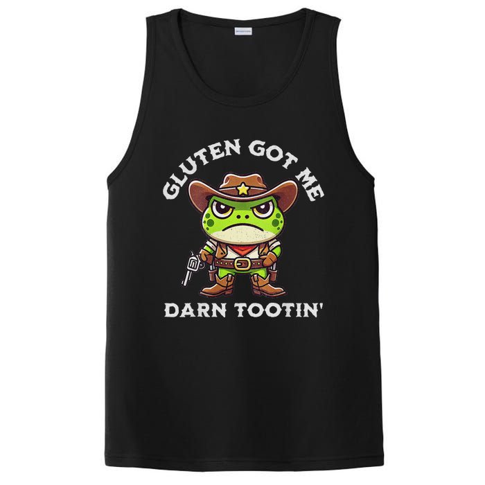 Funny Frog Meme Gluten Got Me Darn Tootin Gluten Free Diet PosiCharge Competitor Tank