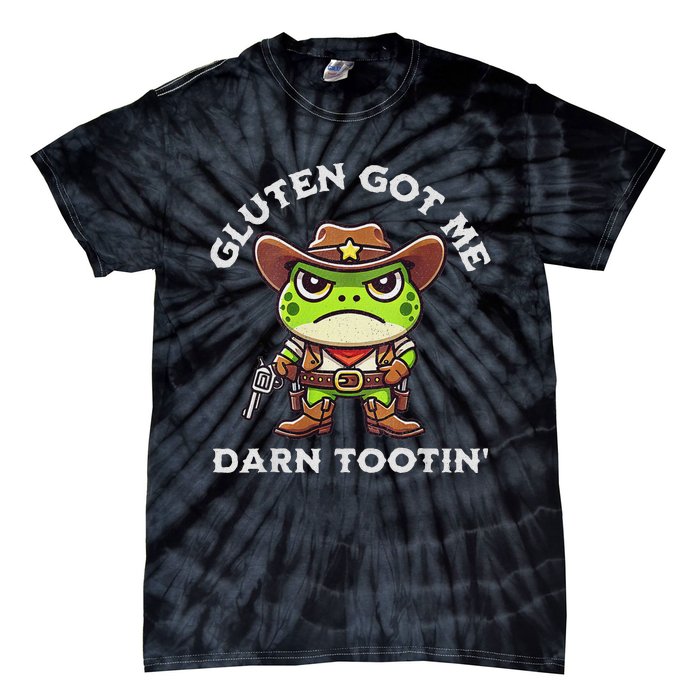 Funny Frog Meme Gluten Got Me Darn Tootin Gluten Free Diet Tie-Dye T-Shirt