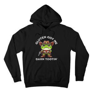 Funny Frog Meme Gluten Got Me Darn Tootin Gluten Free Diet Tall Hoodie