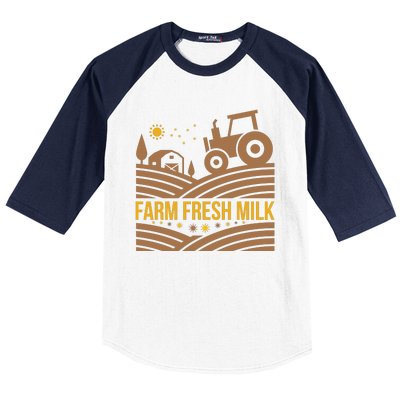 Farm Fresh Milk Baseball Sleeve Shirt