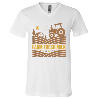 Farm Fresh Milk V-Neck T-Shirt