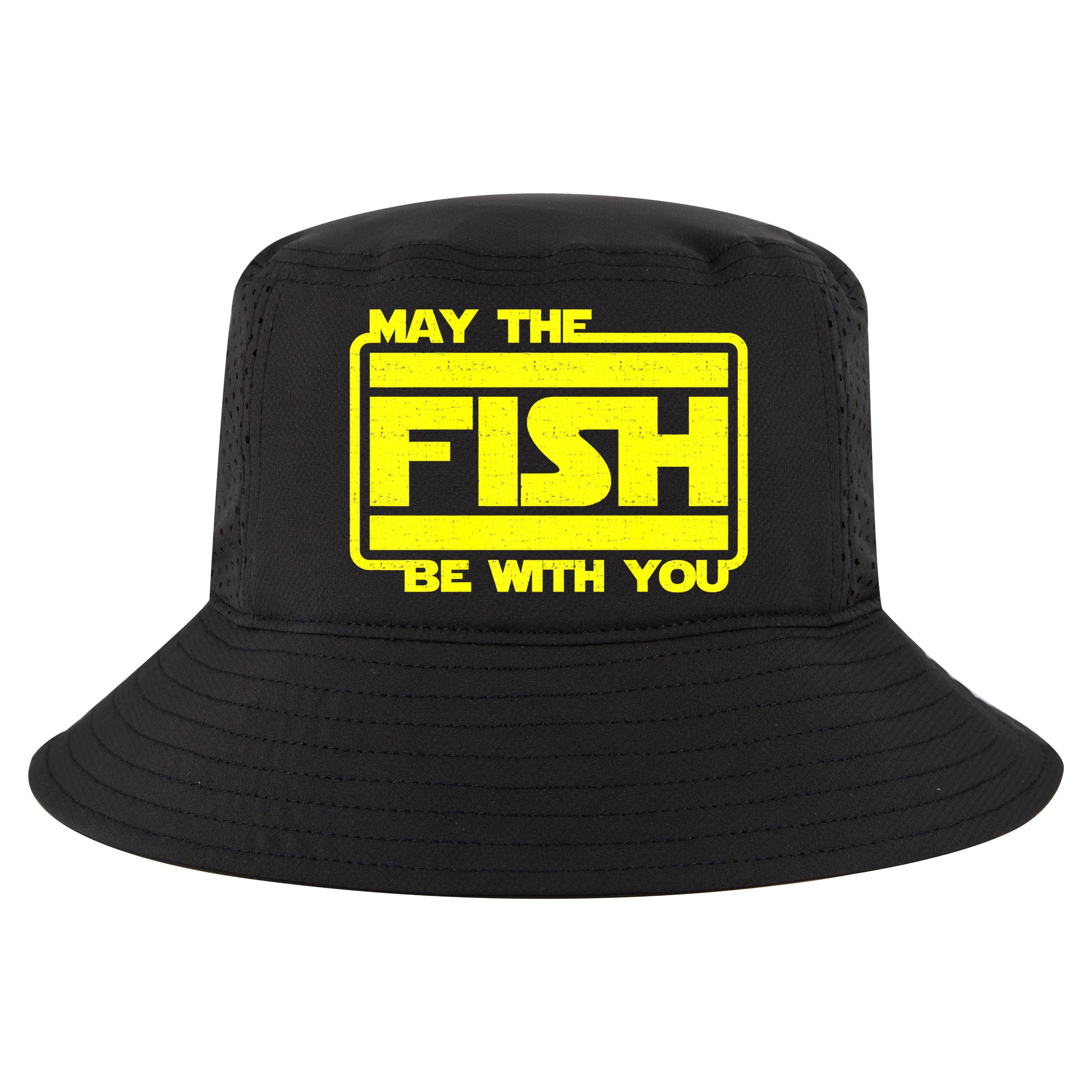 Funny Fishing May The Fish Be With You Fisher Cool Comfort Performance Bucket Hat