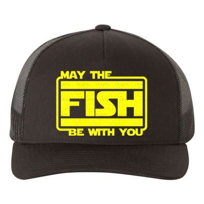 Funny Fishing May The Fish Be With You Fisher Yupoong Adult 5-Panel Trucker Hat