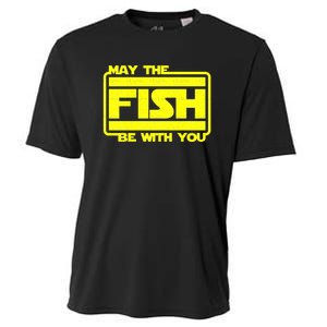 Funny Fishing May The Fish Be With You Fisher Cooling Performance Crew T-Shirt