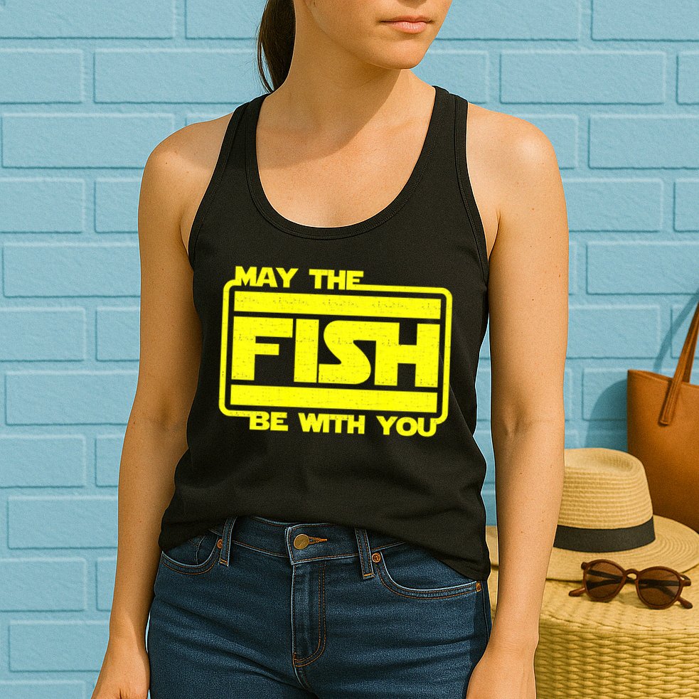 Funny Fishing May The Fish Be With You Fisher Womens Tank Top