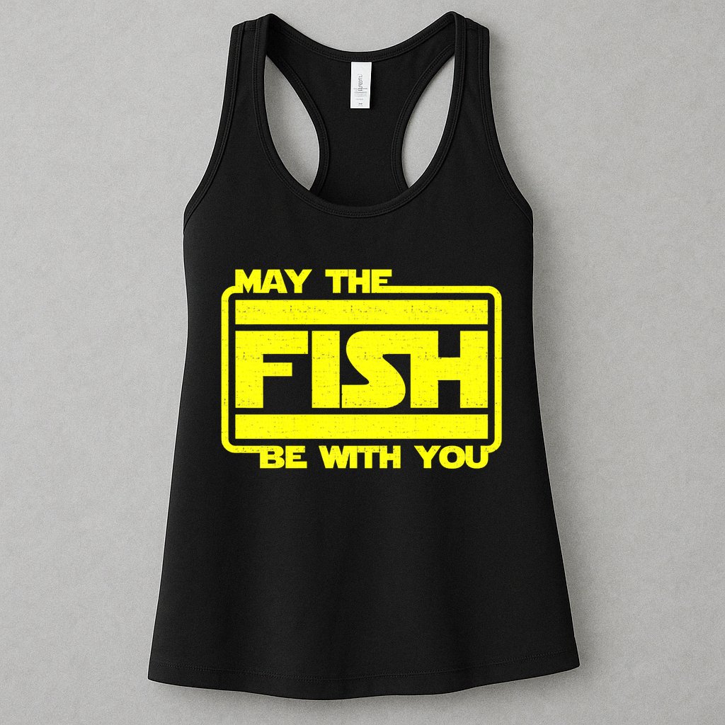 Funny Fishing May The Fish Be With You Fisher Womens Tank Top