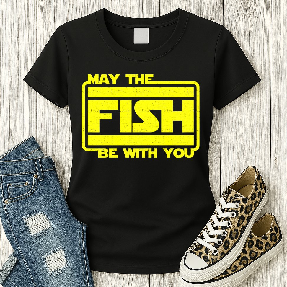 Funny Fishing May The Fish Be With You Fisher Womens T-Shirt