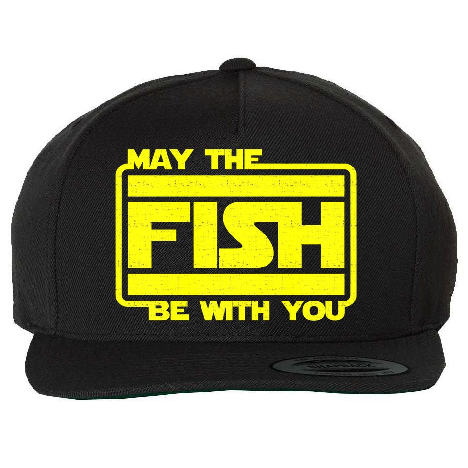 Funny Fishing May The Fish Be With You Fisher Wool Snapback Cap