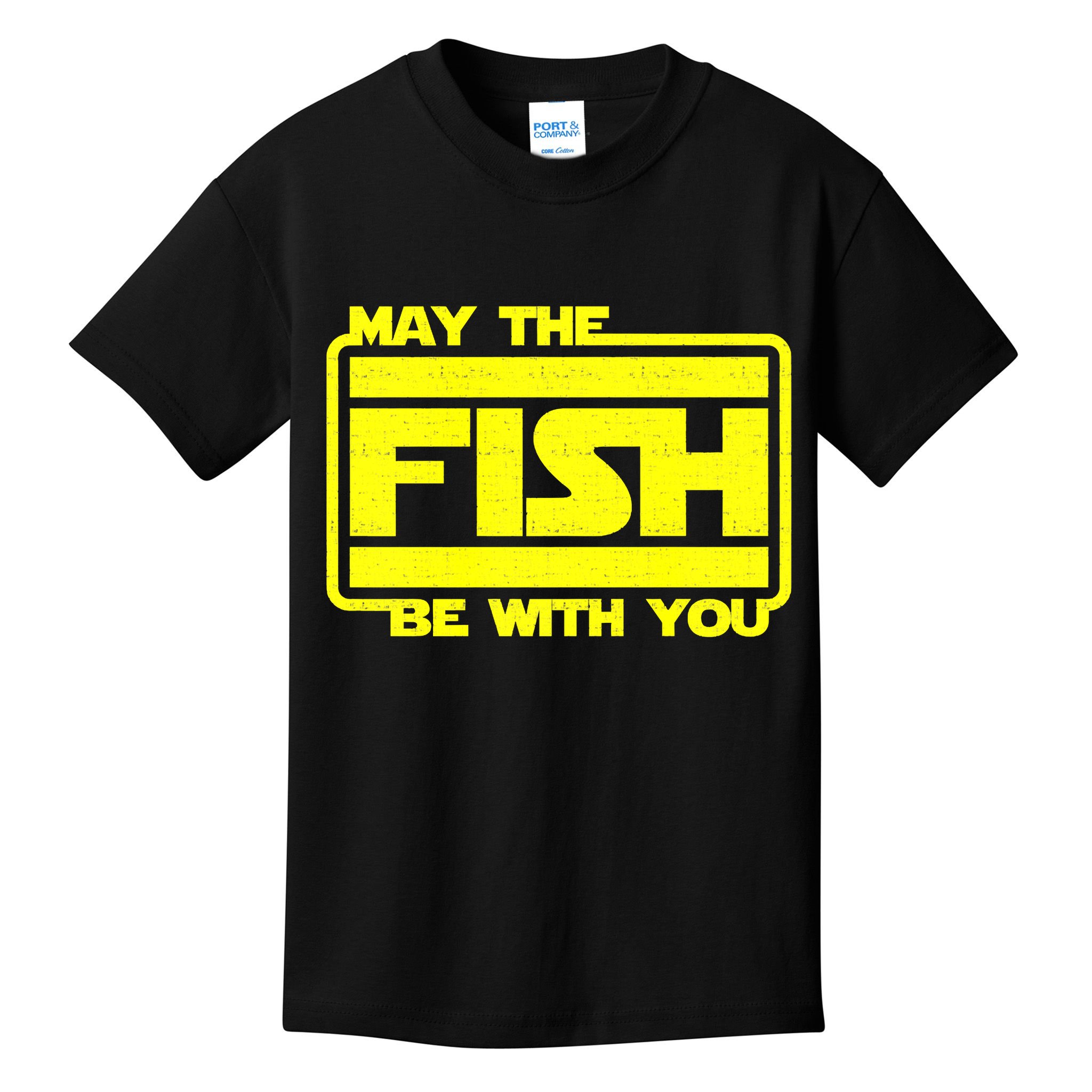 Funny Fishing May The Fish Be With You Fisher Kids T-Shirt