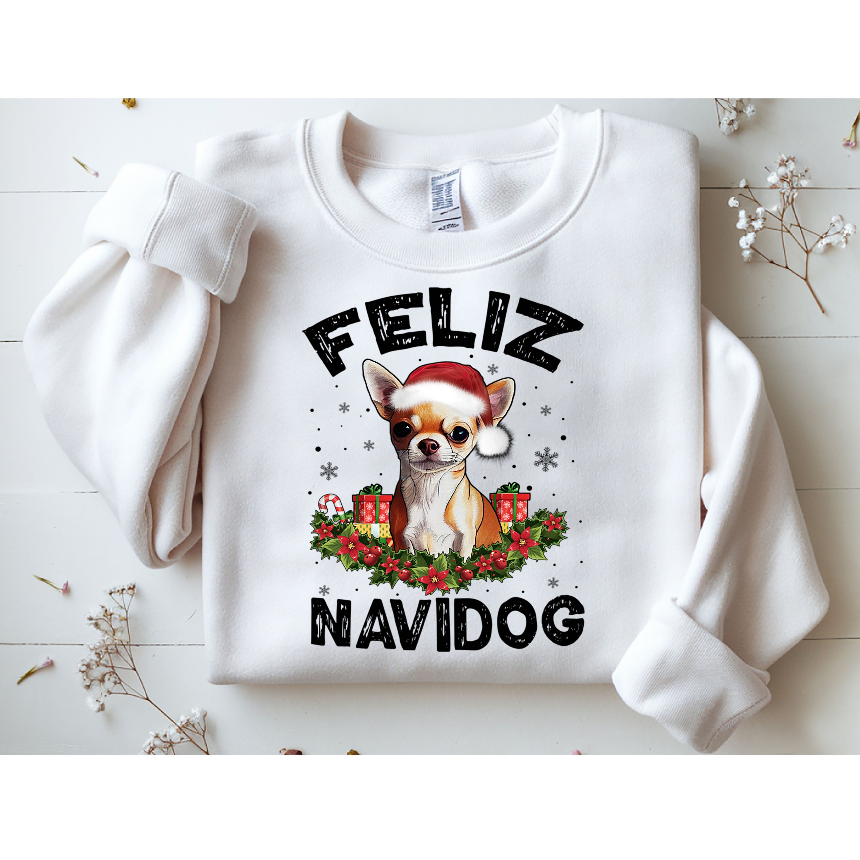 Funny Feliz Navidog Chihuahua Dog Lover Gift Christmas Cute Gift Sweatshirt