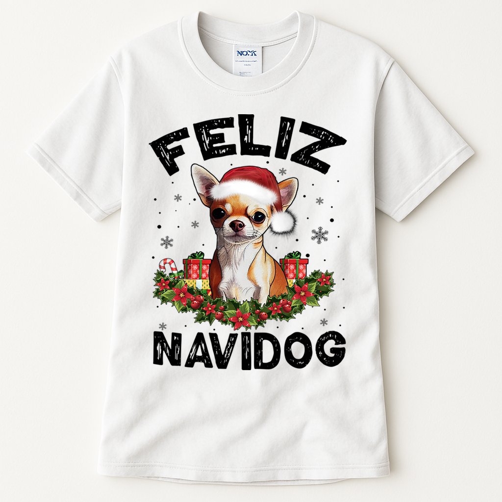 Funny Feliz Navidog Chihuahua Dog Lover Gift Christmas Cute Gift Tall T-Shirt