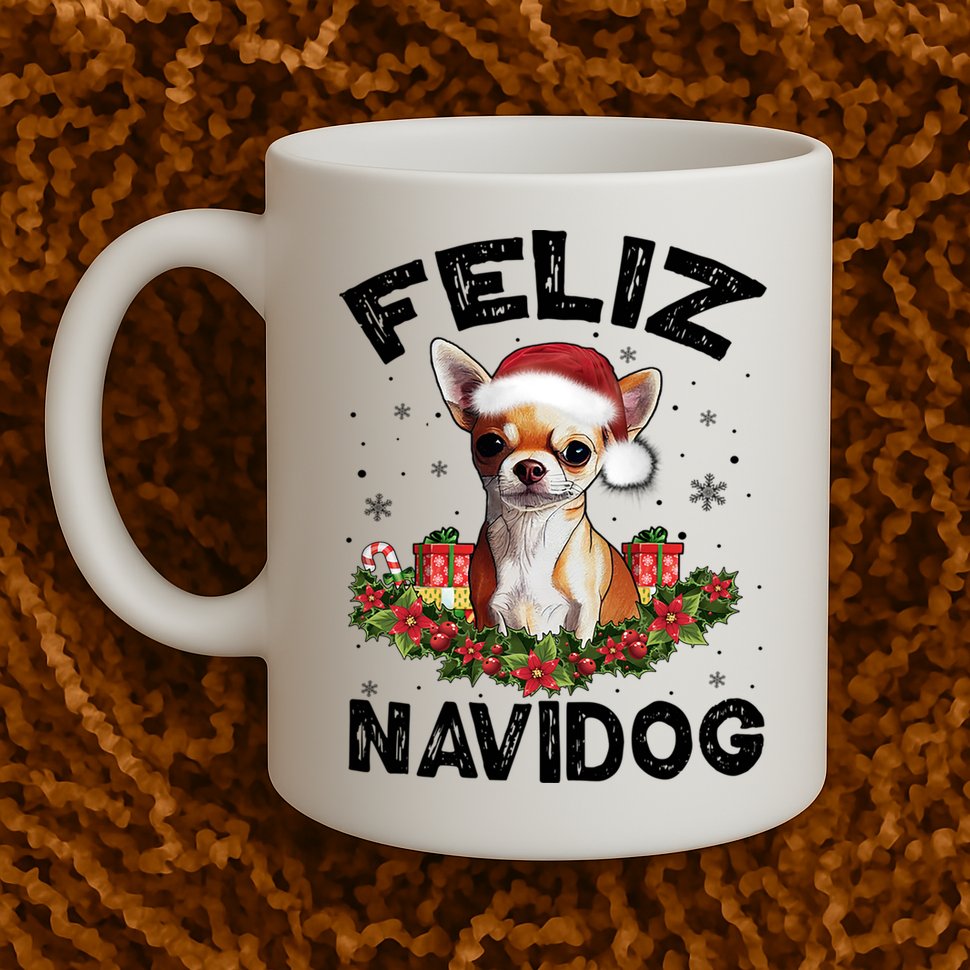 Funny Feliz Navidog Chihuahua Dog Lover Gift Christmas Cute Gift Mug