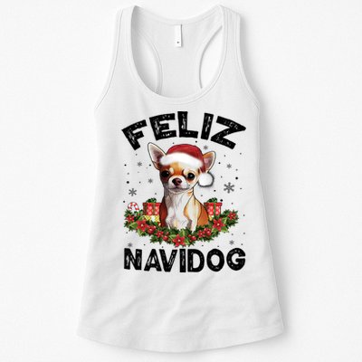 Funny Feliz Navidog Chihuahua Dog Lover Gift Christmas Cute Gift Womens Tank Top