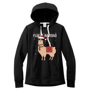 Fleece Feliz Navidad Cute Llama Christmas Women's Fleece Hoodie