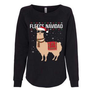 Fleece Feliz Navidad Cute Llama Christmas Womens California Wash Sweatshirt