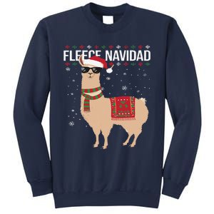 Fleece Feliz Navidad Cute Llama Christmas Sweatshirt