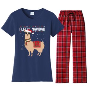 Fleece Feliz Navidad Cute Llama Christmas Women's Flannel Pajama Set