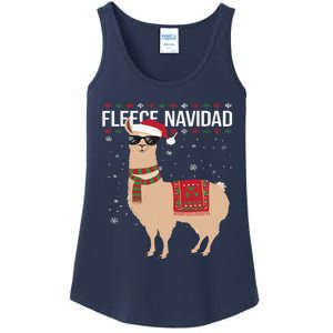 Fleece Feliz Navidad Cute Llama Christmas Ladies Essential Tank