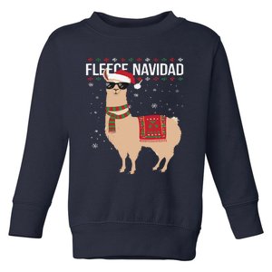 Fleece Feliz Navidad Cute Llama Christmas Toddler Sweatshirt