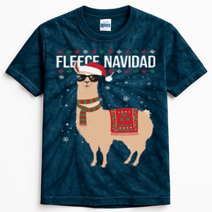 Fleece Feliz Navidad Cute Llama Christmas Kids Tie-Dye T-Shirt