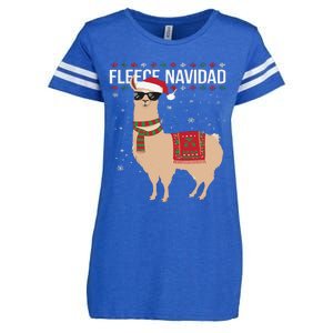 Fleece Feliz Navidad Cute Llama Christmas Enza Ladies Jersey Football T-Shirt