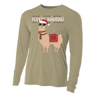 Fleece Feliz Navidad Cute Llama Christmas Cooling Performance Long Sleeve Crew