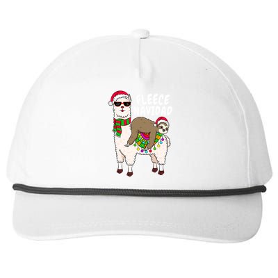 Fleece Feliz Navidad Sloth Riding Llama Christmas Sweater Gift Snapback Five-Panel Rope Hat