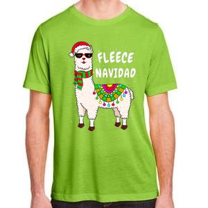 Fleece Feliz Navidad Llama Christmas Cute Xmas Gift Adult ChromaSoft Performance T-Shirt