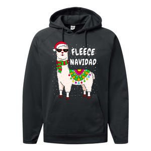 Fleece Feliz Navidad Llama Christmas Cute Xmas Gift Performance Fleece Hoodie