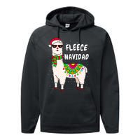 Fleece Feliz Navidad Llama Christmas Cute Xmas Gift Performance Fleece Hoodie