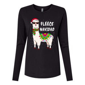 Fleece Feliz Navidad Llama Christmas Cute Xmas Gift Womens Cotton Relaxed Long Sleeve T-Shirt