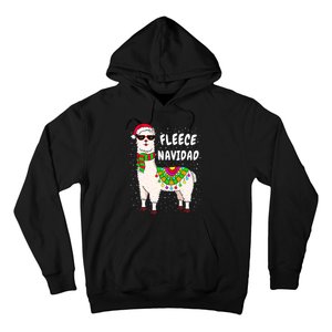 Fleece Feliz Navidad Llama Christmas Cute Xmas Gift Hoodie