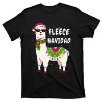 Fleece Feliz Navidad Llama Christmas Cute Xmas Gift T-Shirt