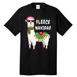 Fleece Feliz Navidad Llama Christmas Cute Xmas Gift Tall T-Shirt