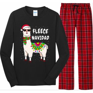 Fleece Feliz Navidad Llama Christmas Cute Xmas Gift Long Sleeve Pajama Set