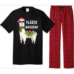 Fleece Feliz Navidad Llama Christmas Cute Xmas Gift Pajama Set