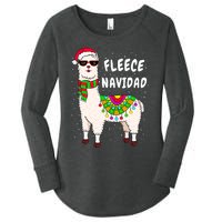 Fleece Feliz Navidad Llama Christmas Cute Xmas Gift Women's Perfect Tri Tunic Long Sleeve Shirt